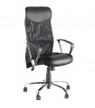 fauteuil de bureau noir en tissu et similicuir Belfont