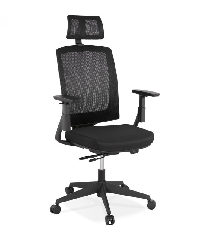 Fauteuil de bureau noir en tissu Johnson