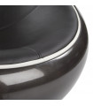 Fauteuil design noir en plastique et similicuir Everett