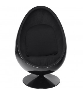 Fauteuil design noir en plastique et tissu Piccadilly