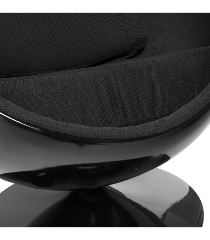 Fauteuil design noir en plastique et tissu Piccadilly