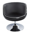 Fauteuil design noir en plastique et similicuir Drayton