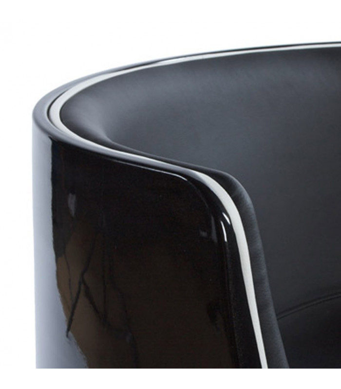 Fauteuil design noir en plastique et similicuir Drayton
