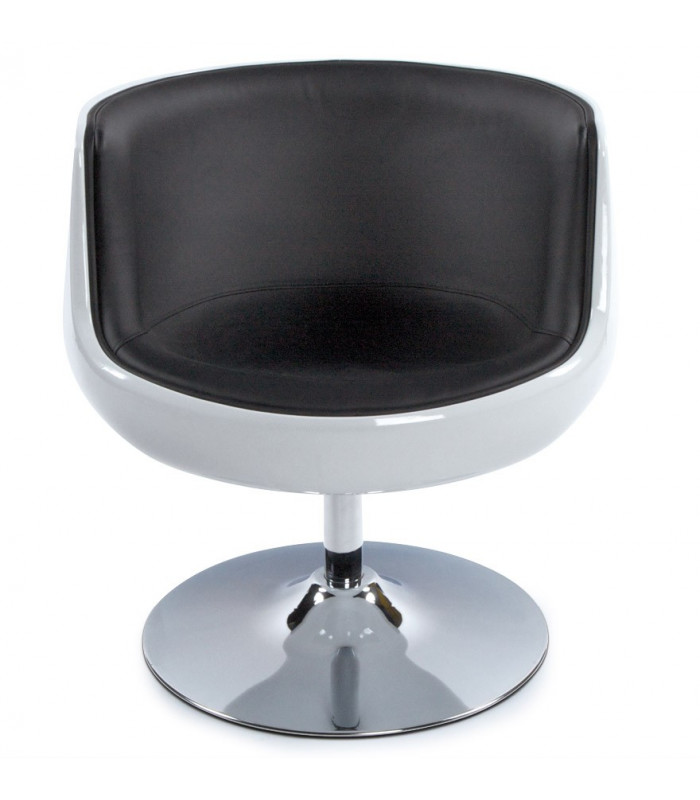 Fauteuil design blanc en plastique et similicuir Drayton