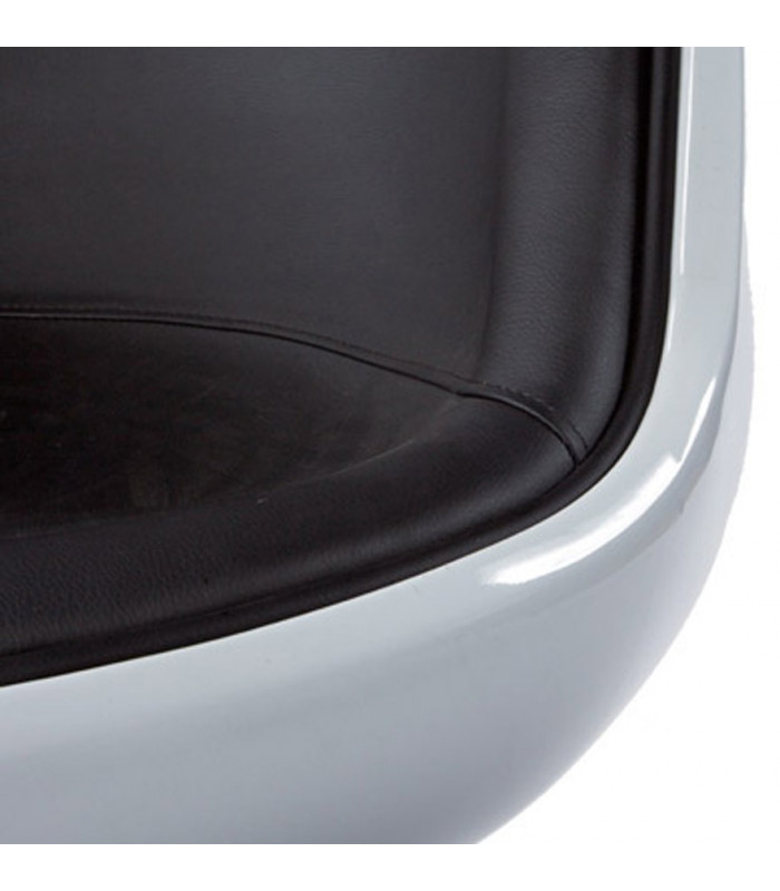 Fauteuil design blanc en plastique et similicuir Drayton