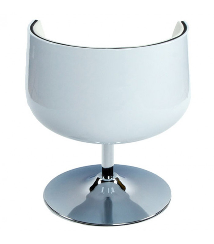 Fauteuil design blanc en plastique et similicuir Drayton