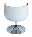 Fauteuil design blanc en plastique et similicuir Drayton