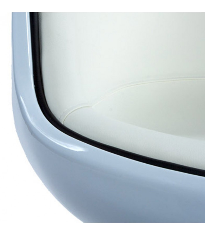 Fauteuil design blanc en plastique et similicuir Drayton