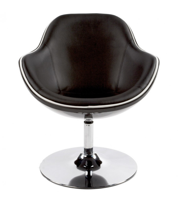 Fauteuil design noir en plastique et similicuir Cambourne