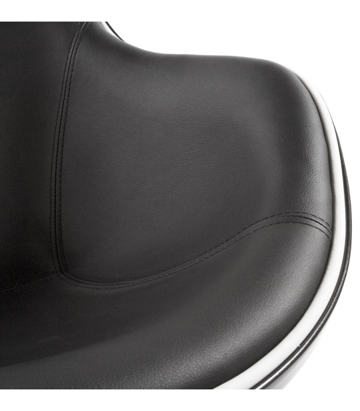 Fauteuil design noir en plastique et similicuir Cambourne