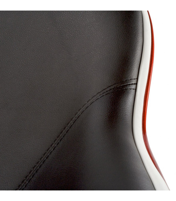 Fauteuil design rouge en plastique et similicuir Cambourne