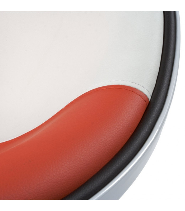 Fauteuil design blanc en plastique et similicuir Cambourne
