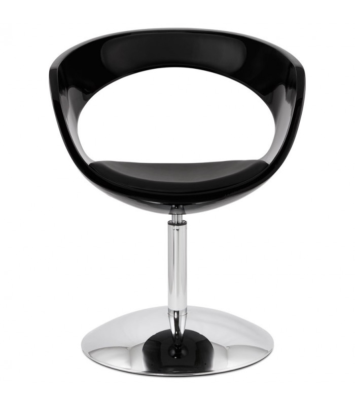 Fauteuil design noir en plastique et similicuir Fiennes