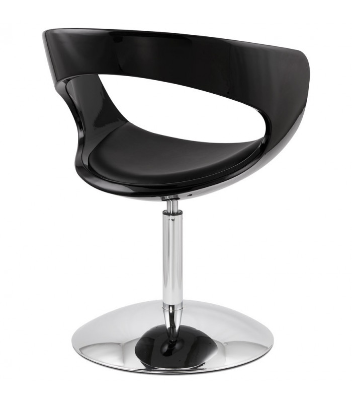 Fauteuil design noir en plastique et similicuir Fiennes