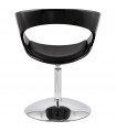 Fauteuil design noir en plastique et similicuir Fiennes