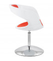 Fauteuil design blanc en plastique et similicuir Fiennes