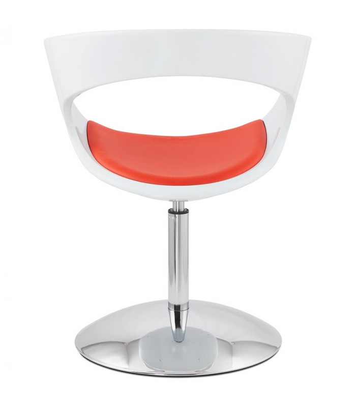 Fauteuil design blanc en plastique et similicuir Fiennes