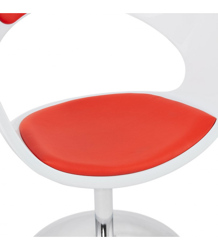 Fauteuil design blanc en plastique et similicuir Fiennes