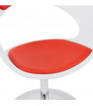 Fauteuil design blanc en plastique et similicuir Fiennes