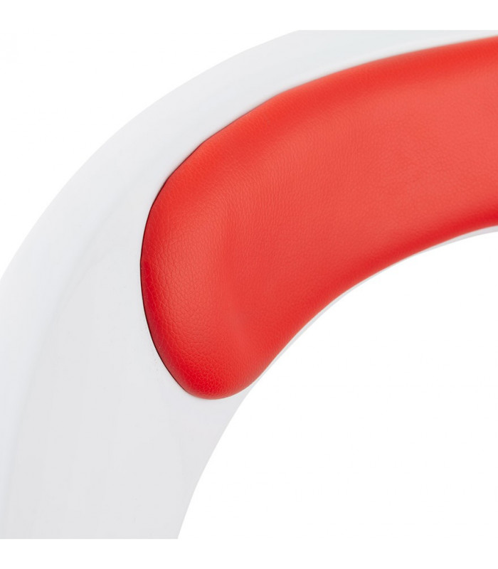 Fauteuil design blanc en plastique et similicuir Fiennes
