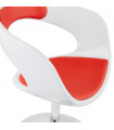 Fauteuil design blanc en plastique et similicuir Fiennes