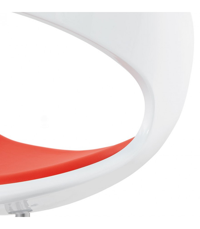 Fauteuil design blanc en plastique et similicuir Fiennes