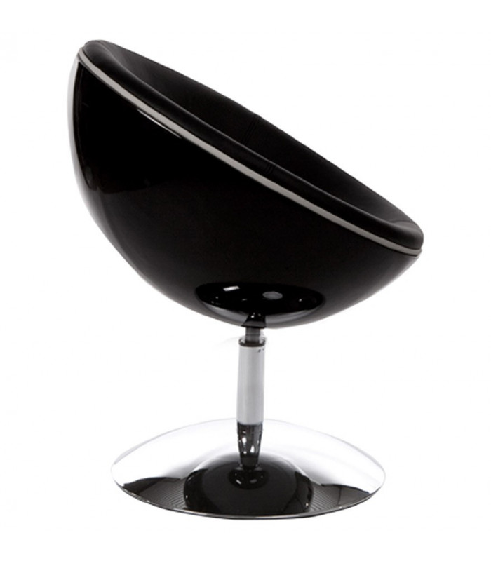 Fauteuil design noir en plastique et similicuir Moro
