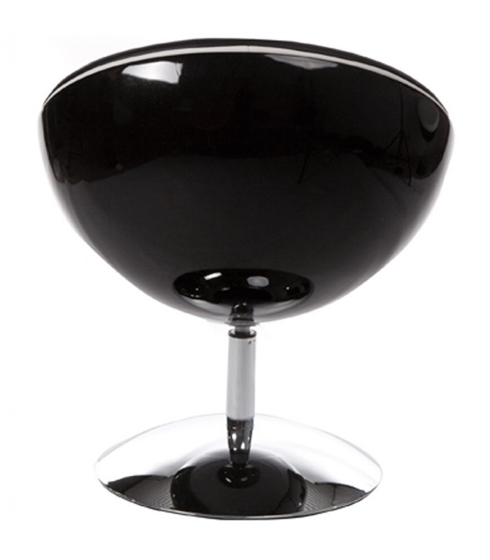 Fauteuil design noir en plastique et similicuir Moro