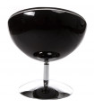 Fauteuil design noir en plastique et similicuir Moro