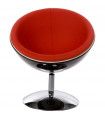 Fauteuil design noir en plastique et similicuir Moro
