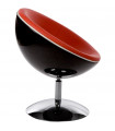 Fauteuil design noir en plastique et similicuir Moro