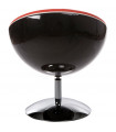 Fauteuil design noir en plastique et similicuir Moro
