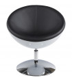 Fauteuil design blanc en plastique et similicuir Moro
