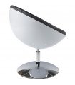 Fauteuil design blanc en plastique et similicuir Moro