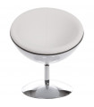 Fauteuil design blanc en plastique et similicuir Moro