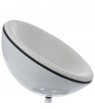 Fauteuil design blanc en plastique et similicuir Moro