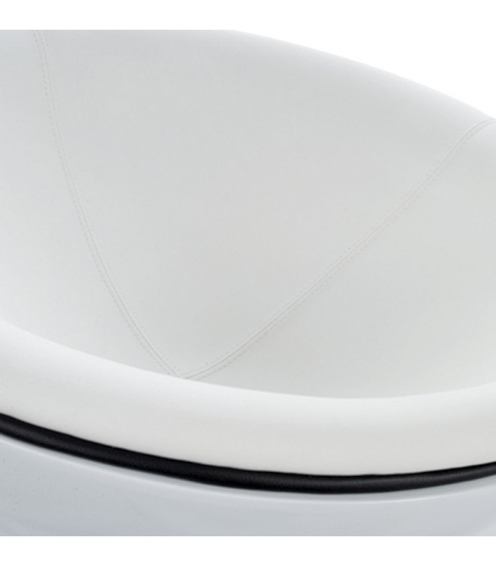 Fauteuil design blanc en plastique et similicuir Moro