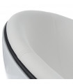 Fauteuil design blanc en plastique et similicuir Moro