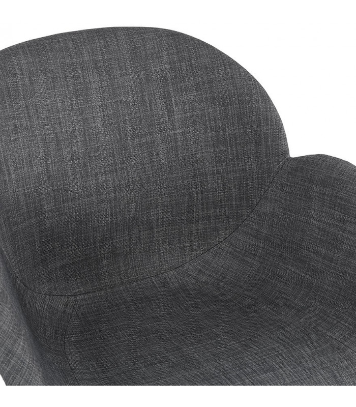 Fauteuil design gris foncé en tissu et bois Claudia