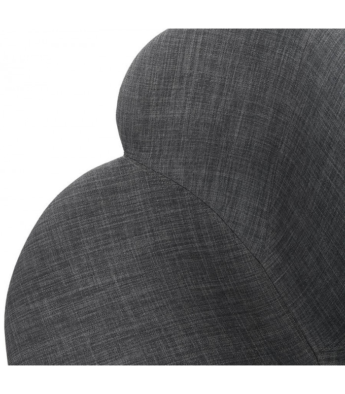 Fauteuil design gris foncé en tissu et bois Claudia