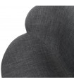Fauteuil design gris foncé en tissu et bois Claudia