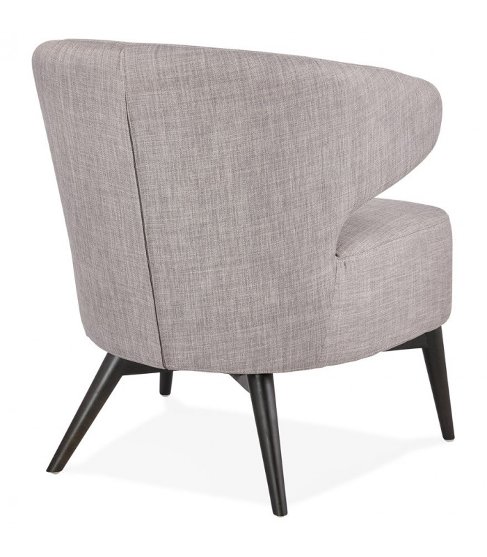 Fauteuil design gris en tissu et bois Icarus