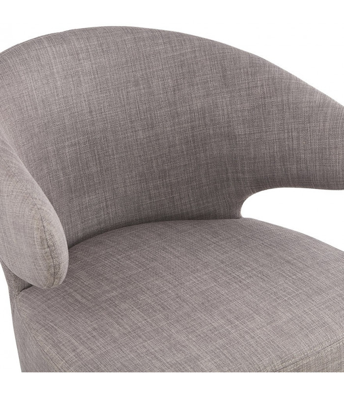 Fauteuil design gris en tissu et bois Icarus