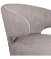 Fauteuil design gris en tissu et bois Icarus