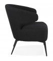 Fauteuil design noir en tissu et métal Justine