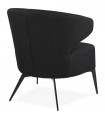 Fauteuil design noir en tissu et métal Justine