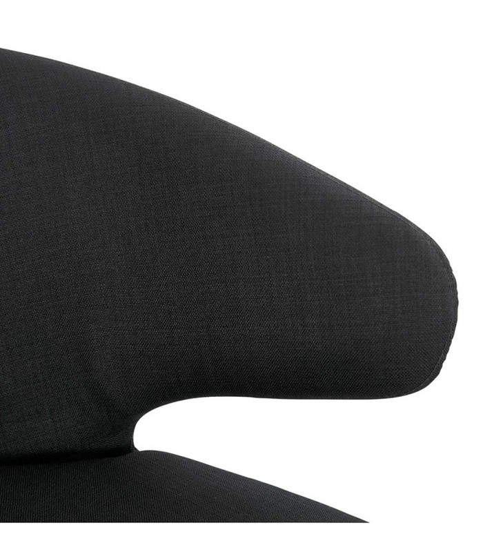 Fauteuil design noir en tissu et métal Justine