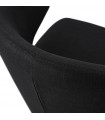 Fauteuil design noir en tissu et métal Justine
