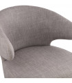 Fauteuil design gris en tissu et métal Justine