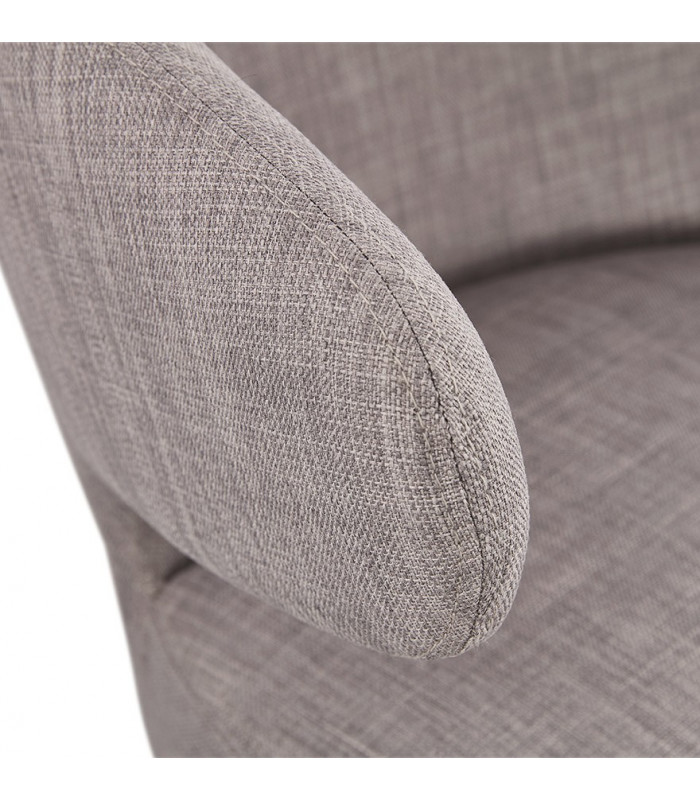 Fauteuil design gris en tissu et métal Justine